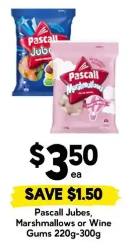 Drakes Pascall Jubes, Marshmallows or Wine Gums offer