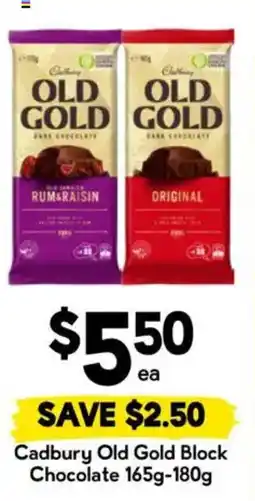 Drakes Cadbury Old Gold Block Chocolate offer