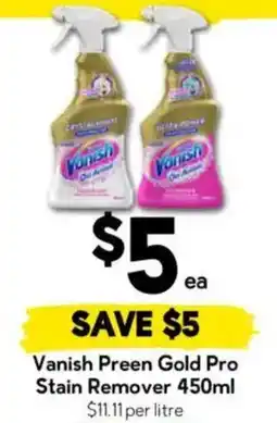 Drakes Vanish Preen Gold Pro Stain Remover offer