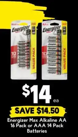 Drakes Energizer Max Alkaline Batteries offer