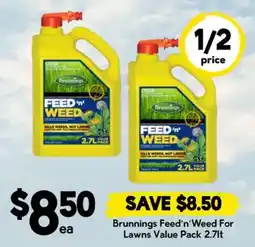 Drakes Brunnerings Feed'n'Weed For Lawns Value Pack offer