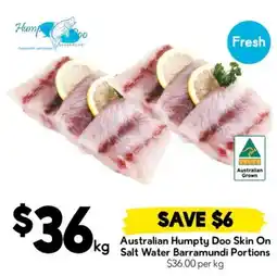 Drakes Australian Humpty Doo Skin On Salt Water Barramundi Portions offer