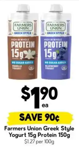 Drakes Farmers Union Greek Style Yogurt 15g Protein offer