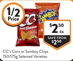 Foodworks CC's Corn or Samboy Chips offer