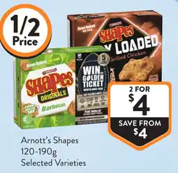 Foodworks Arnott's Shapes Selected Varieties offer