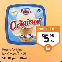Foodworks Peters Original Ice Cream Tub offer