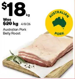 Woolworths Australian Pork Belly Roast offer
