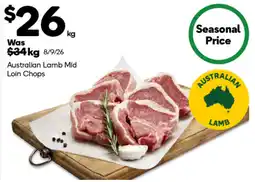 Woolworths Australian Lamb Mid Loin Chops offer
