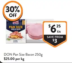 Foodworks DON Pan Size Bacon offer