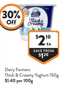 Foodworks Dairy Farmers Thick & Creamy Yoghurt offer