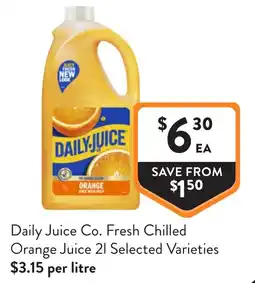 Foodworks Daily Juice Co. Fresh Chilled Orange Juice offer