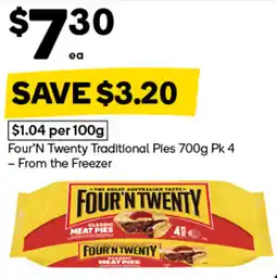 Woolworths Four'n Twenty Classic Meat Pies offer