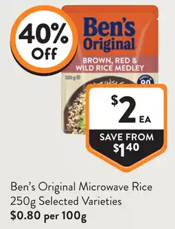 Foodworks Ben's Original Microwave Rice offer