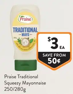 Foodworks Praise Traditional Squeezey Mayonnaise offer