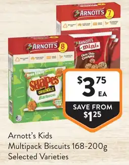 Foodworks Arnott's Kids Multipack Biscuits offer