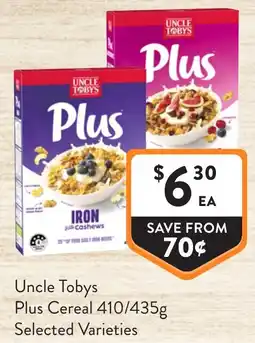 Foodworks Uncle Tobys Plus Cereal offer