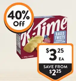 Foodworks K-Time Baked Twists offer