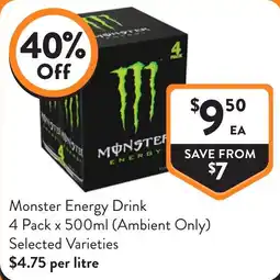 Foodworks Monster Energy Drink offer