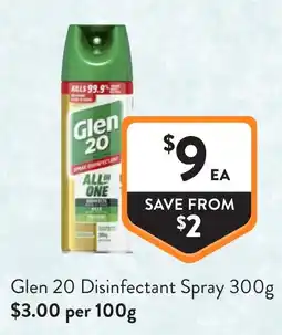 Foodworks Glen 20 Disinfectant Spray offer