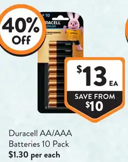 Foodworks Duracell AA/AAA Batteries offer