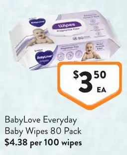 Foodworks BabyLove Everyday Baby Wipes offer
