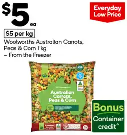 Woolworths Woolworths Australian Carrots, Peas & Corn offer