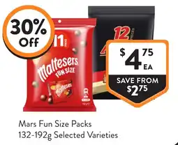 Foodworks Mars Fun Size Packs offer