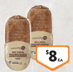 Foodworks Community Co White Semolina Sourdough Sliced offer