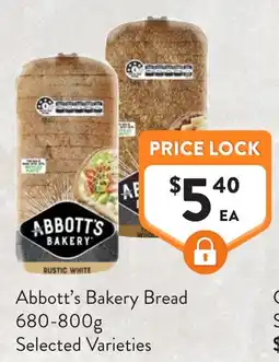 Foodworks Abbott's Bakery Bread offer
