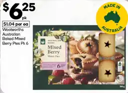 Woolworths Woolworths Australian Baked Mixed Berry Pies offer