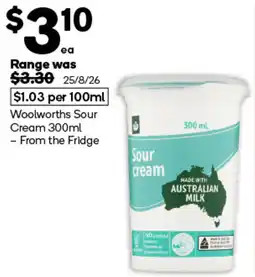 Woolworths Woolworths Sour Cream offer