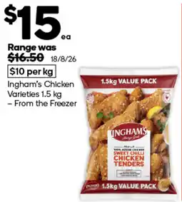 Woolworths Ingham's Chicken Varieties offer