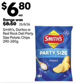 Woolworths Smith's Party Size Potato Chips offer