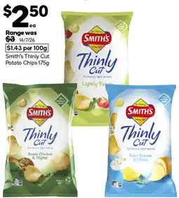 Woolworths Smith's Thinly Cut Potato Chips offer