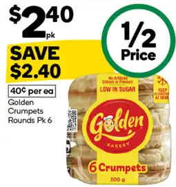 Woolworths Golden Crumpets Rounds offer