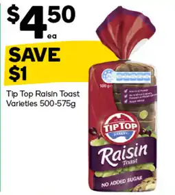 Woolworths Tip Top Raisin Toast Varieties offer