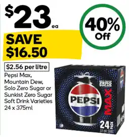 Woolworths Pepsi Max Soft Drink Varieties offer