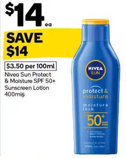 Woolworths Nivea Sun Protect & Moisture SPF 50+ Sunscreen Lotion offer