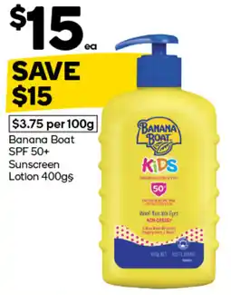 Woolworths Banana Boat Kids Sunscreen Lotion offer