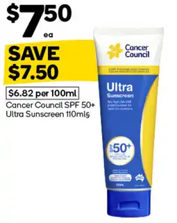 Woolworths Cancer Council Ultra Sunscreen offer