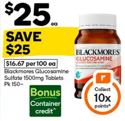 Woolworths Blackmores Glucosamine Sulfate 1500mg Tablets offer