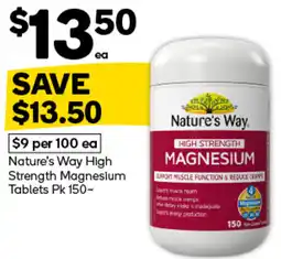 Woolworths Nature's Way High Strength Magnesium Tablets offer