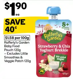 Woolworths Rafferty's Garden Baby Food Pouch offer