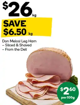 Woolworths Don Melosi Leg Ham offer
