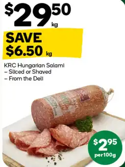 Woolworths KRC Hungarian Salami offer