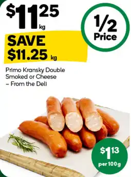 Woolworths Primo Kransky Double Smoked or Cheese offer