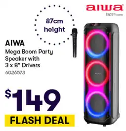 Woolworths Aiwa Mega Boom Party Speaker with 3 x 8" Drivers offer