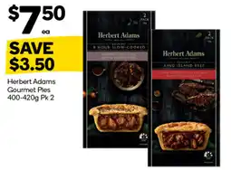 Woolworths Herbert Adams Gourmet Pies offer