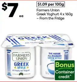 Woolworths Farmers Union Greek Yoghurt offer