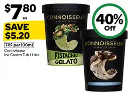 Woolworths Connoisseur Ice Cream Tub offer